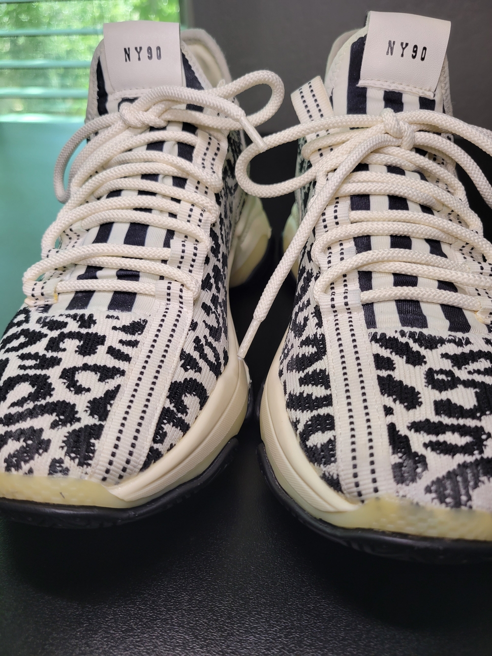 Steve Madden White and Black Animal-Print Sneaker Size 11M